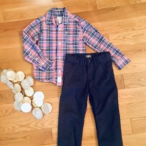 Oshkosh Button Down & Chino Pants Set